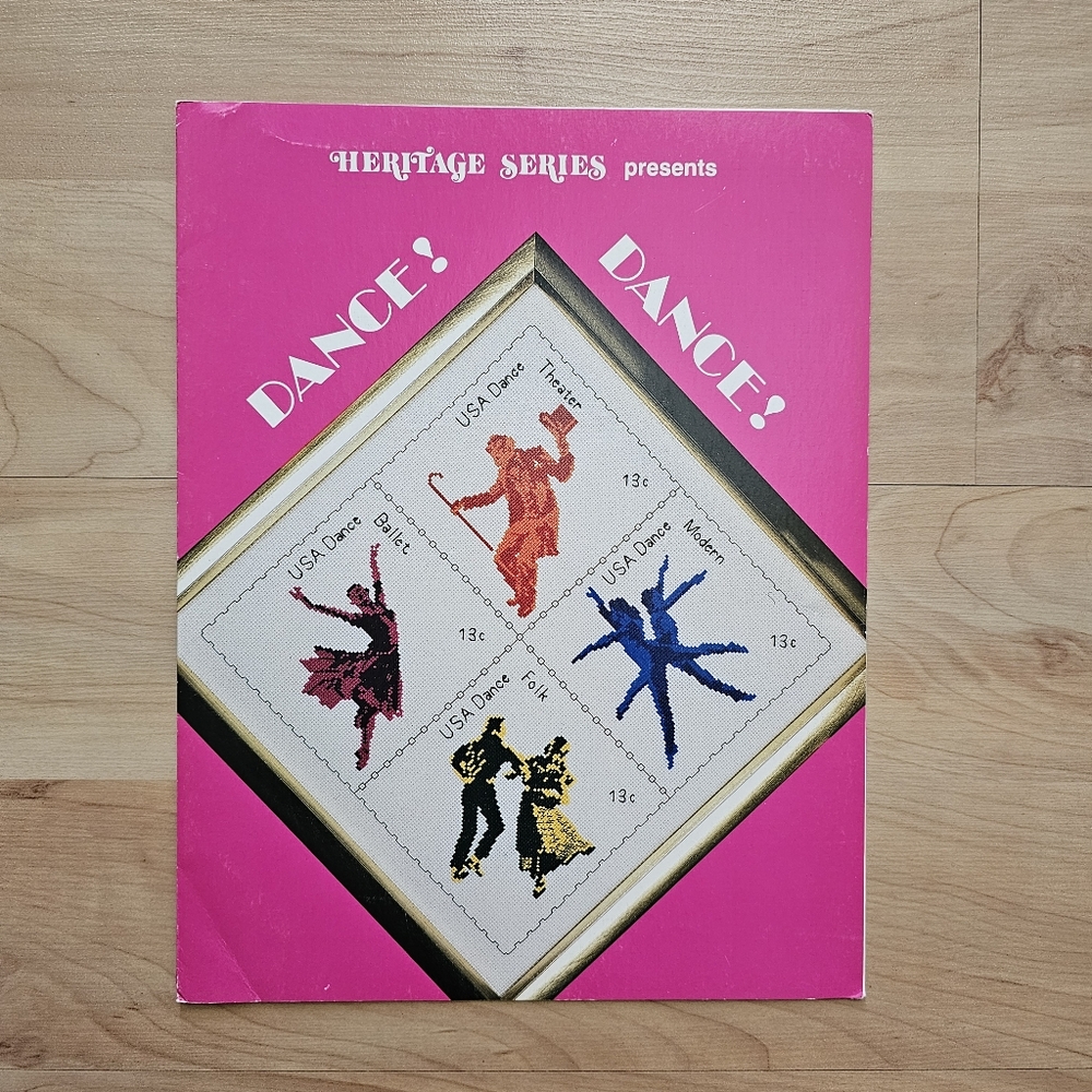 Leaflet Cross Stitch Heritage USPS Postal Stamps "Dance! Dance!"